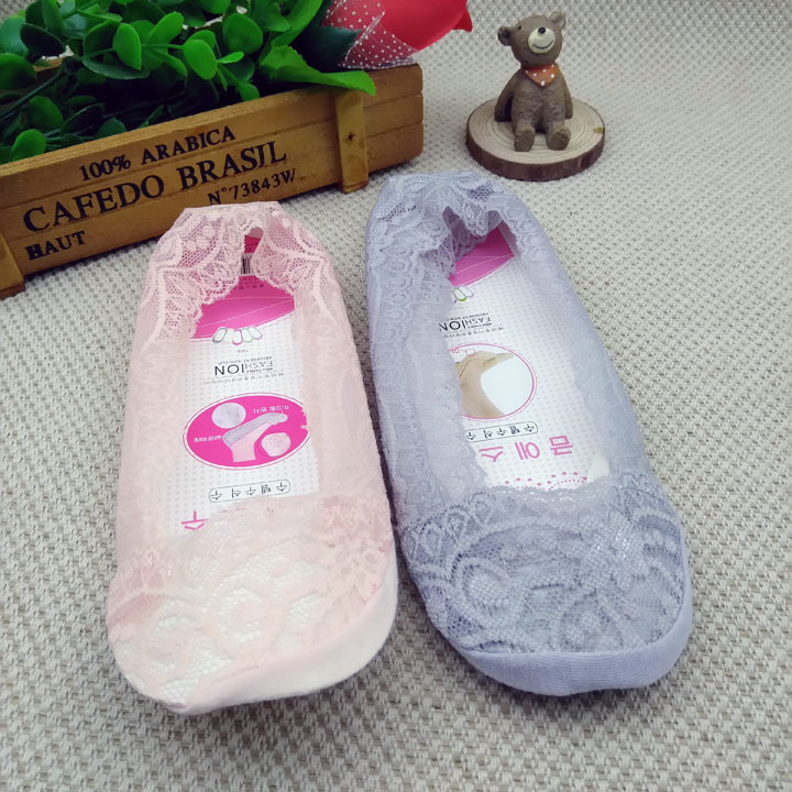 B1122 Lace three-dimensional women's boat socks, Invisible socks, Street stall socks, Sports socks, Casual socks, Yiwu 2-yuan store, Department store Specification image