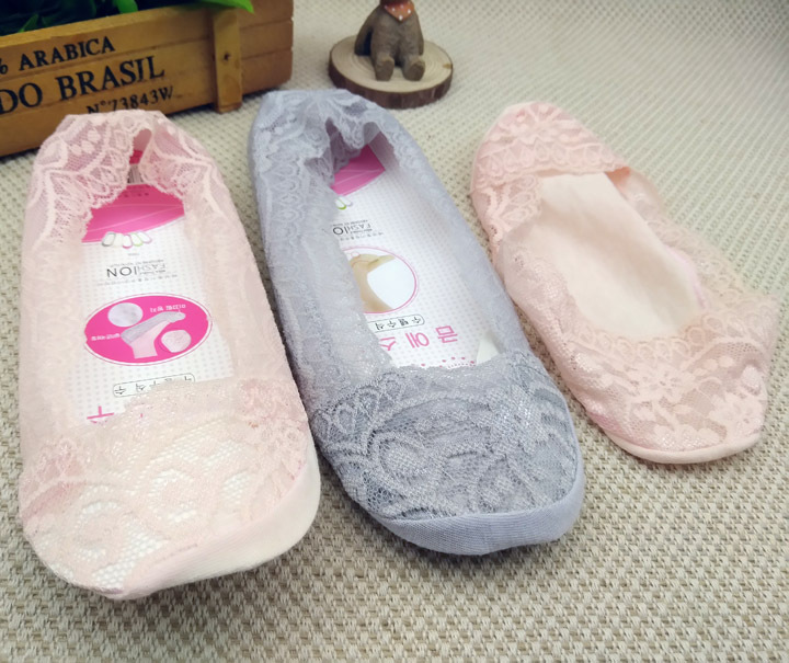 B1122 Lace three-dimensional women's boat socks, Invisible socks, Street stall socks, Sports socks, Casual socks, Yiwu 2-yuan store, Department store details Picture