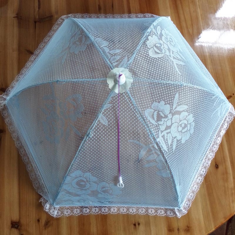 B1116 small 029-3 Flower Vegetable cover umbrella-shaped folding cover mesh food cover is selling well in summer Specification image