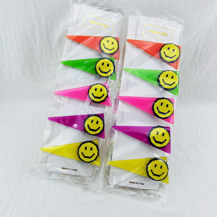 A2924 Smiling Face Acrylic Duck Clip, Korean version children's side clip, top clip, hair clip, simple fork Comb, 2-yuan store details Picture
