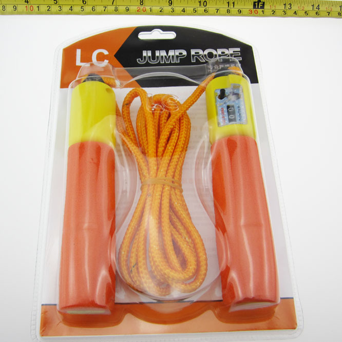 L1411 LC计数跳绳 海绵柄 防滑跳绳 文具批发  9元9体育跳绳图