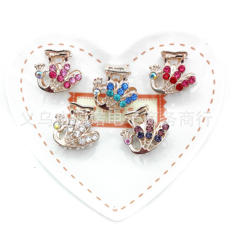 A2827 New water diamond Peacock Claw Clamp, claw clamp, hair accessory wholesale, two-yuan store Specification image