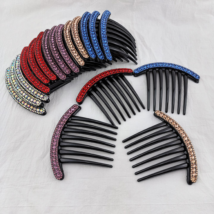 A3132 three-row diamond six-toothed fork comb, Japanese and Korean hair comb, fork comb, hair accessory, headwear, plug comb, 2-yuan store supply in Yiwu Specification image