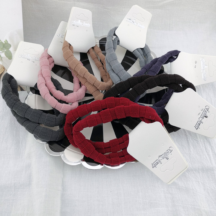 A2632 bamboo joint 2 high-elasticity rubber bands, plush rubber bands, black velvet cloth rings, wholesale of 2-yuan headwear in Yiwu Specification image