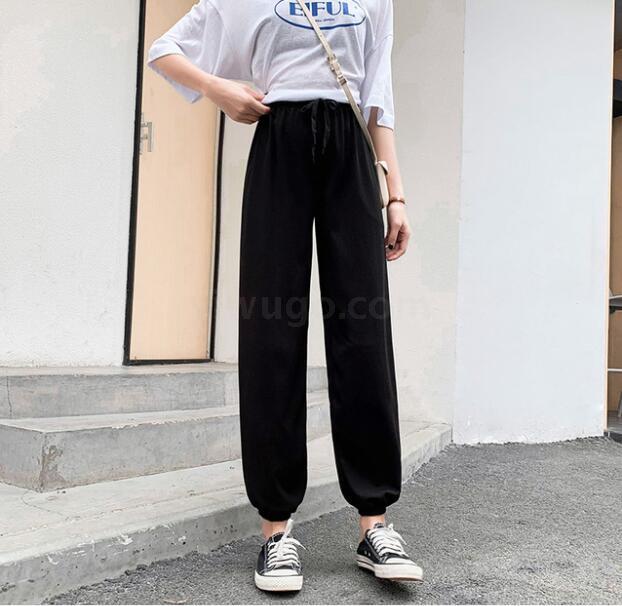 Sports Pants Loose Summer Thin Casual Pants Women's Wide Legs Hanging Bundle Feet Spring And Autumn Fall Feeling Anti-Mosquito Ice Silk Bloomers Application Scenario