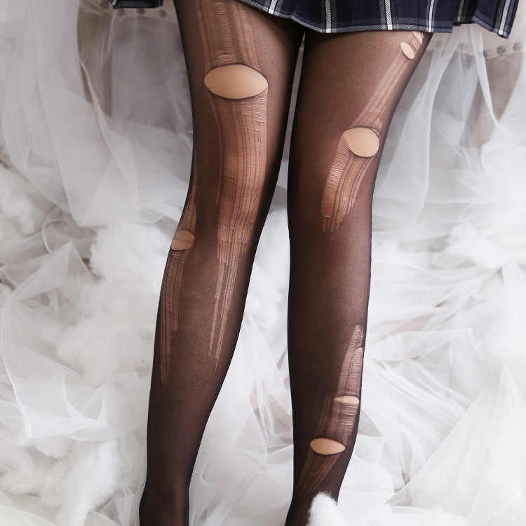 Summer bestseller hand-torn fun solid-color jumpsuit stockings, disposable hotel and nightclub socks in solid color ultra-thin 8D simple style details Picture