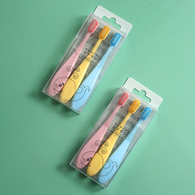 网红爆款创意马卡龙儿童3只装软毛糖果色卡通日系牙刷