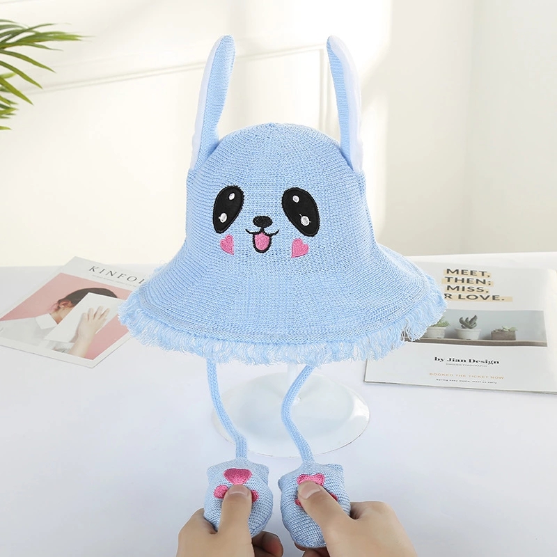Wholesale of creative frosted sun hats for children, cartoon rabbit-ear hats, and fashionable children's hats. One-piece consignment Item Picture