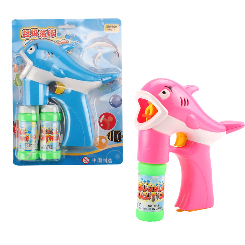 Douyin's same style electric dolphin bubble gun, fully automatic light and music, popular bubble machine, bubble water, children's toy Item Picture