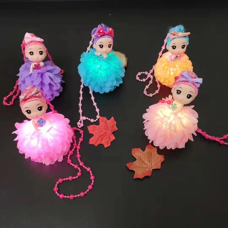 The new illuminated necklace doll, seven-color flashing light, LED flashing and confusing doll is a popular children's toy at the creative night market Item Picture
