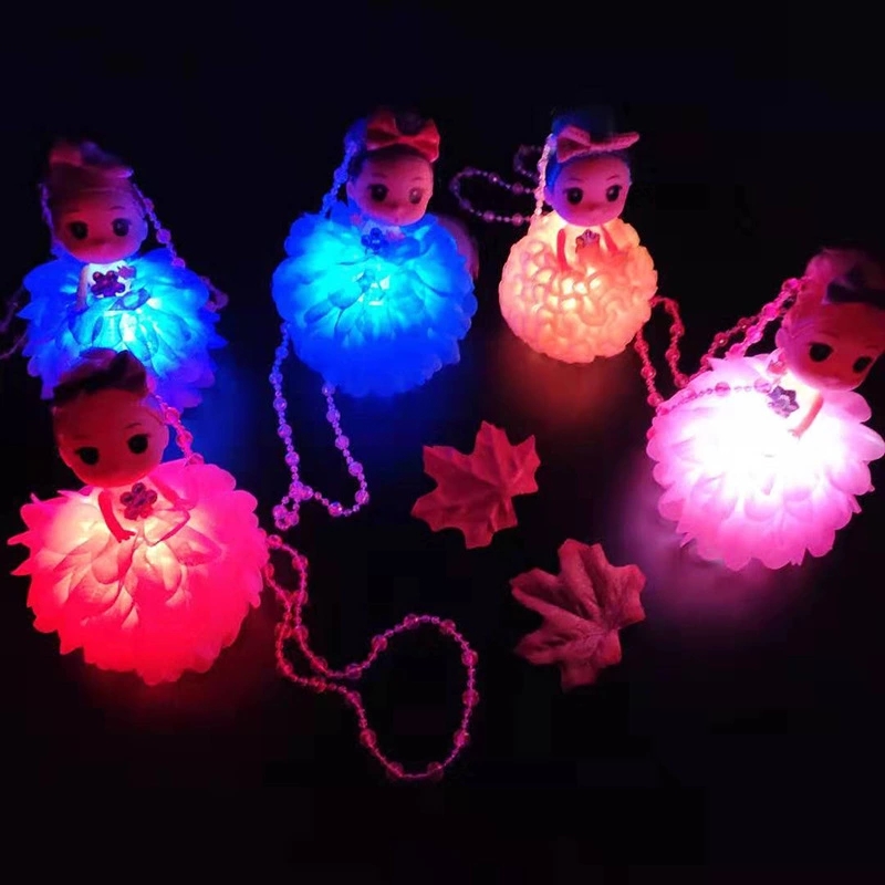 The new illuminated necklace doll, seven-color flashing light, LED flashing and confusing doll is a popular children's toy at the creative night market Specification drawing