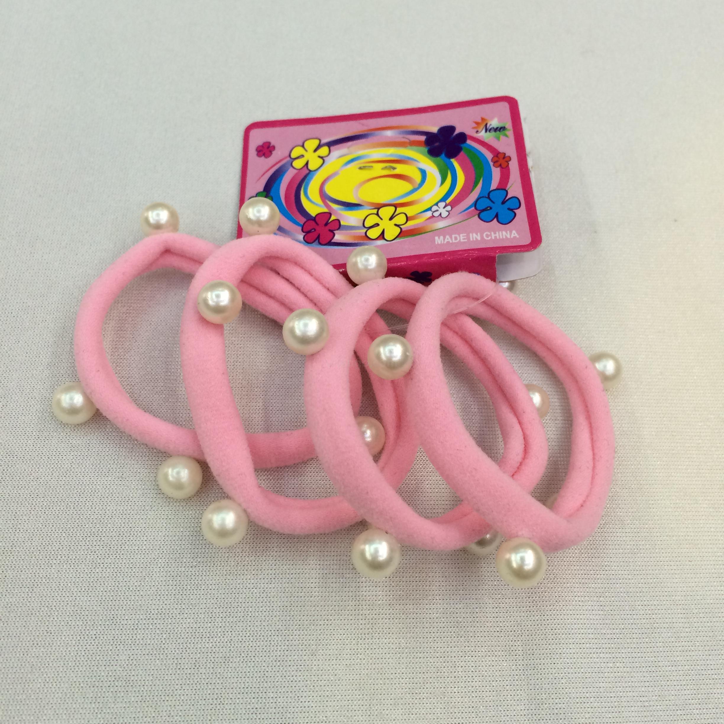 Korean version of high stretch nylon rubber band buckle pearl pop rubber band thumbnail