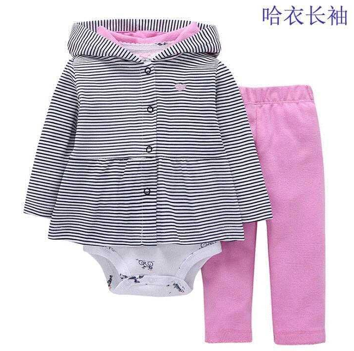 新款宝宝卫衣3件套包屁衣哈衣宝宝爬行衣服多色可选 来样定做详情图3