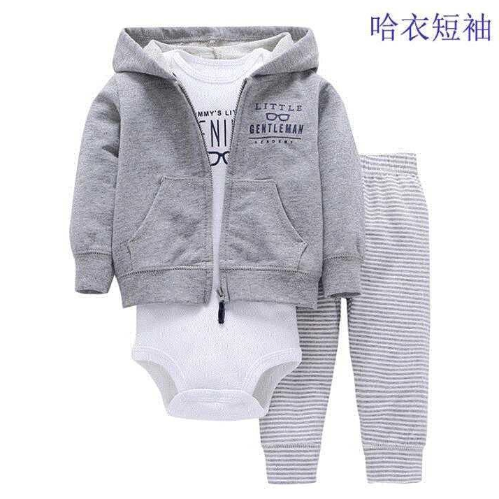 新款宝宝卫衣3件套包屁衣哈衣宝宝爬行衣服多色可选 来样定做详情图2