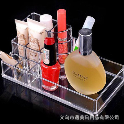 New transparent acrylic 10-compartment lipstick stand wholesale, multi-functional cosmetics desktop storage box manufacturer wholesale details Picture