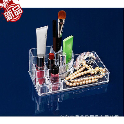 New transparent acrylic 10-compartment lipstick stand wholesale, multi-functional cosmetics desktop storage box manufacturer wholesale