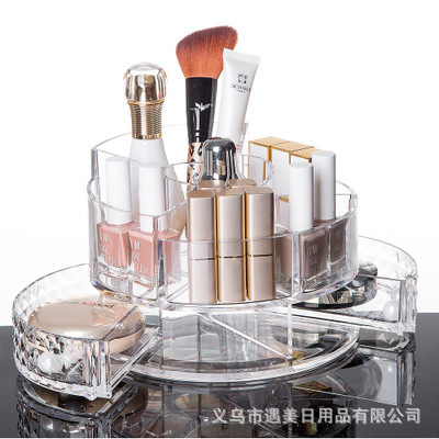 2020 New acrylic diamond surface creative lipstick checkered cosmetic storage box transparent nail polish dressing table details Picture