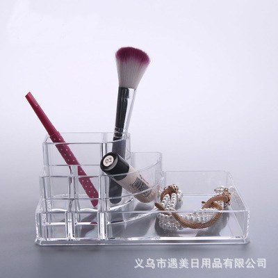 New transparent acrylic 10-compartment lipstick stand wholesale, multi-functional cosmetics desktop storage box manufacturer wholesale Specification image
