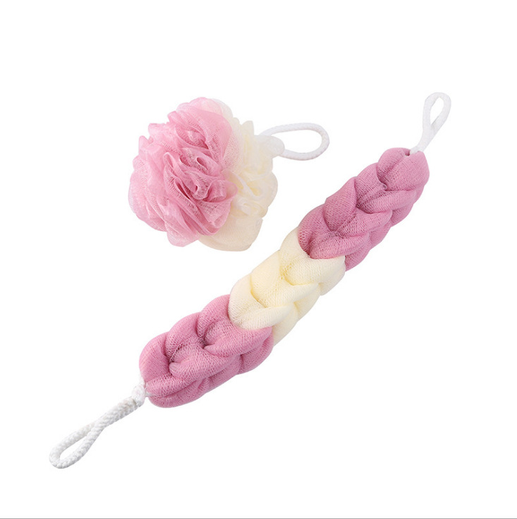 Puesto de piso baño adulto toalla de baño larga tira frotar la espalda lodo lavar artefatos de baño bola de baño grande flor de baño details Picture
