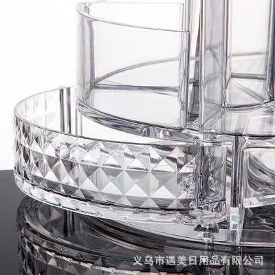 2020 New acrylic diamond surface creative lipstick checkered cosmetic storage box transparent nail polish dressing table Application Scenario