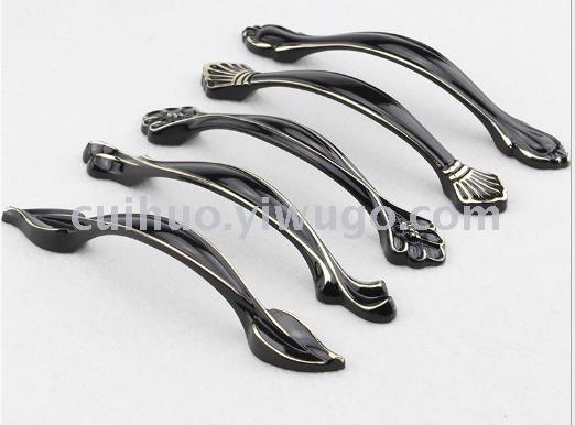 Fuji Black handle zinc alloy cabinet, wardrobe concealed handle, drawer single-hole door handle