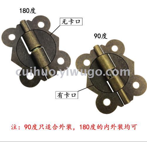 Disponible en stock apertura plana 180 grados encaje plegable caja de madera antigua caja de mariposa caja de empaquetado bisagras hardware accesorios details Picture