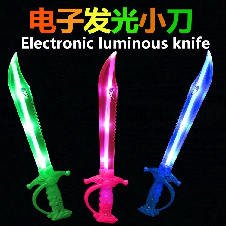 Factory direct sales of electronic luminous knives, flashing swords, children's creative toy knives, best-selling items, wholesale supply from Yiwu street stalls full figure
