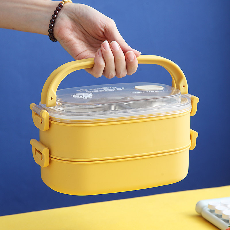 304 stainless steel lunch box, lunch box, bento box, insulated partition type insulated partition lunch box, 2-layer lunch box Specification image