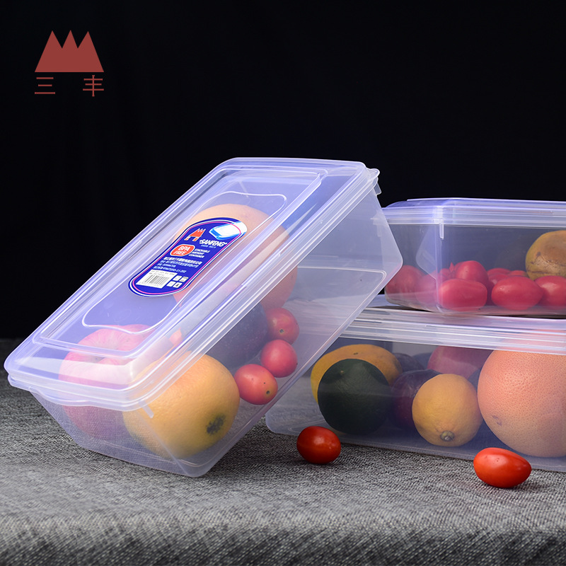 Factory direct sales of thickened refrigerator freezer preservation boxes, sealed transparent plastic heat-resistant lunch boxes details Picture