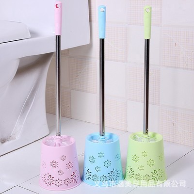 Toilet brush set cleaning hollowed out floral ribbon base plastic Taobao hot stainless steel toilet brush cleaning set