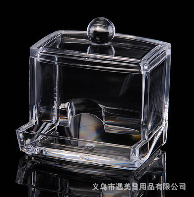 2020 new style crystal cotton swab box, cotton pad storage box, home storage box, transparent acrylic manufacturer wholesale