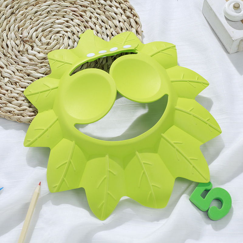 ODM factory infant shampoo caps, baby shampoo caps, children's maple leaf bath caps, waterproof caps, adjustable bath caps Specification image