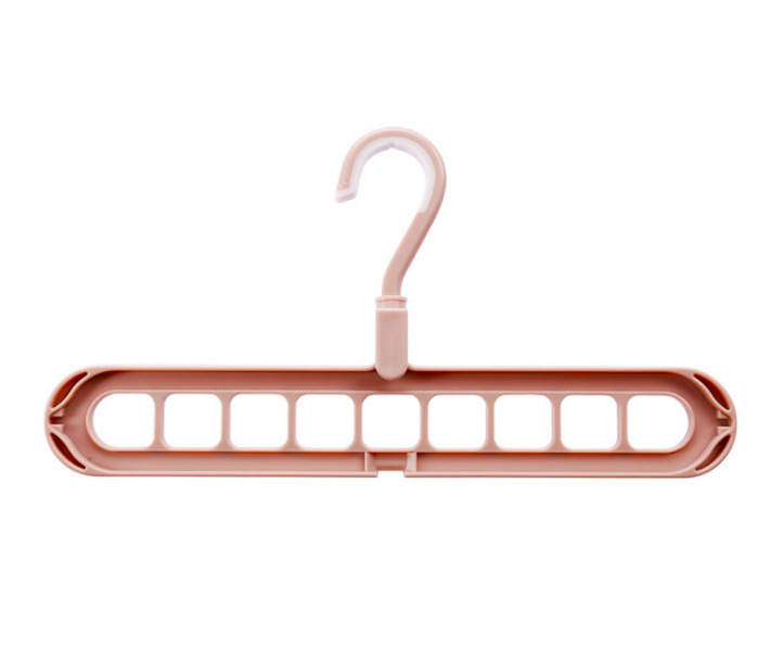 Modern and simple daily necessities, green clothes hangers, popular nine-hole clothes hangers, multi-functional street stall supplies details Picture