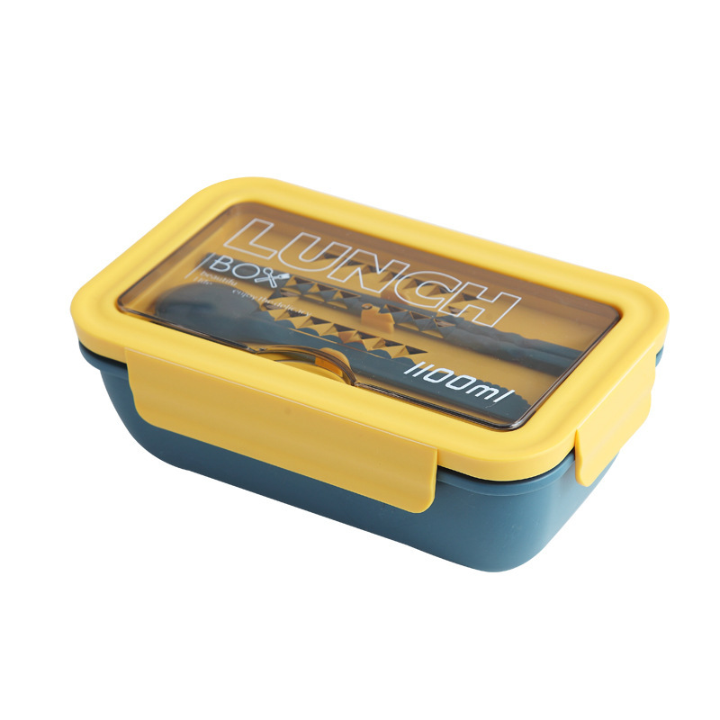 New Japanese-style bento box, plastic lunch box, simple, sealed and leak-proof, adult and student compartments lunch box tableware set Item Picture