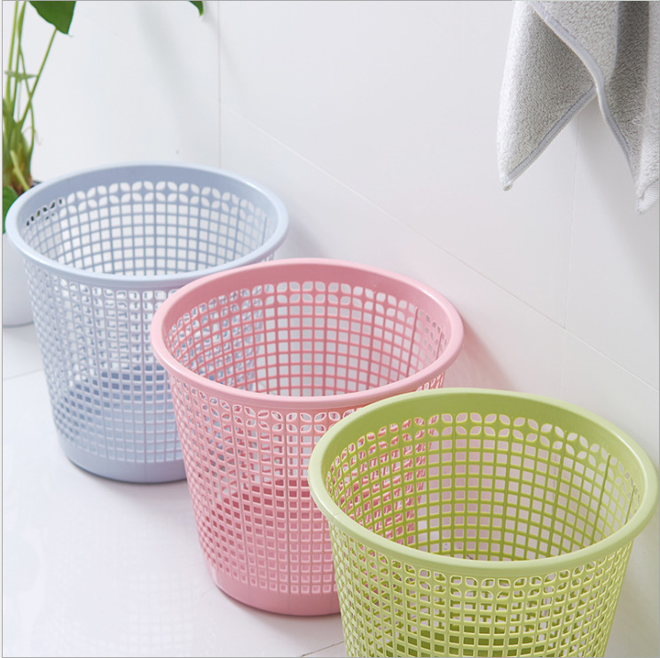 Inicio moda cubos de basura hueco cajas de almacenamiento de plástico sin tapa mesh basket wholesale Item Picture