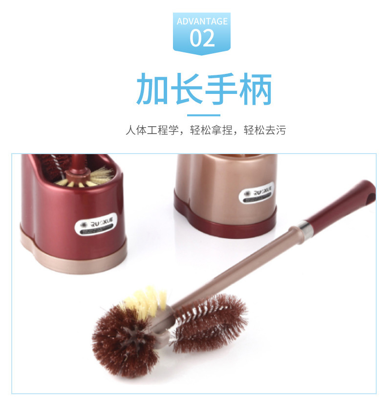 Household bathroom cleaning tools, brushes with bases, plastic toilet brushes, toilet stainless steel cleaning brushes in stock details Picture