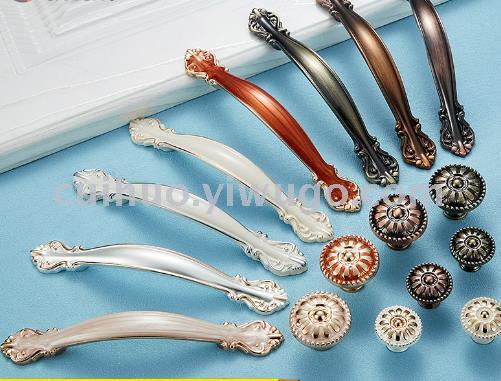 Hardware handle European cabinets Ivory white handle modern lacquered wardrobe handle European furniture hardware accessories