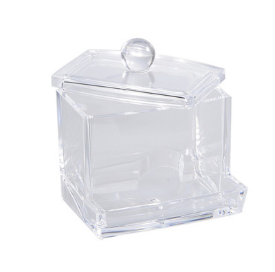 2020 new style crystal cotton swab box, cotton pad storage box, home storage box, transparent acrylic manufacturer wholesale Specification image