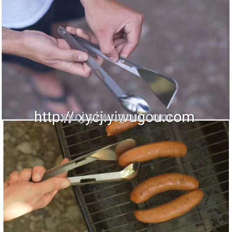 Outdoor barbecue tongs and spatulas