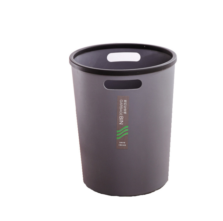Venta directa de fábrica papelera hogar sin tapa anillo de presión cocina baño sala de estar oficina papelera cubo de plástico Item Picture