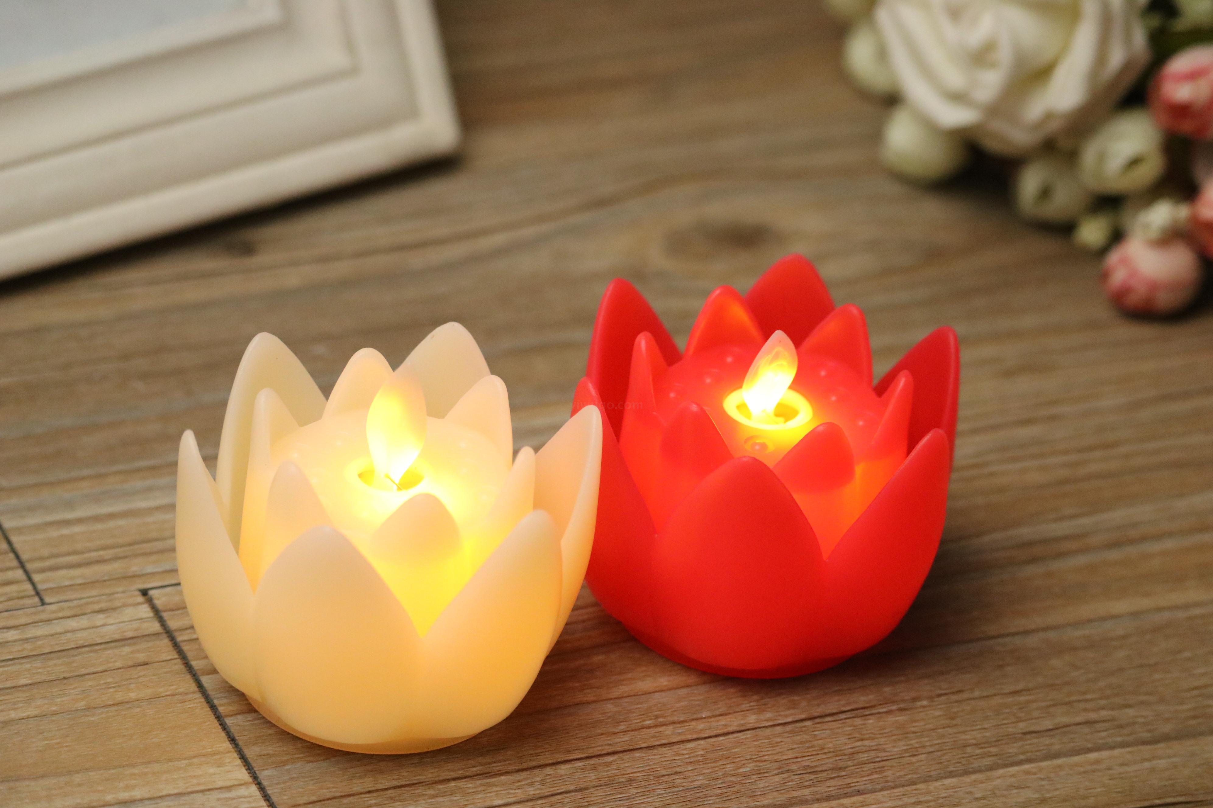 New creative direct-sale LED lotus simulation swinging candle for Buddha offering lamp, Buddhist eco-friendly smokeless electronic candle Application Scenario