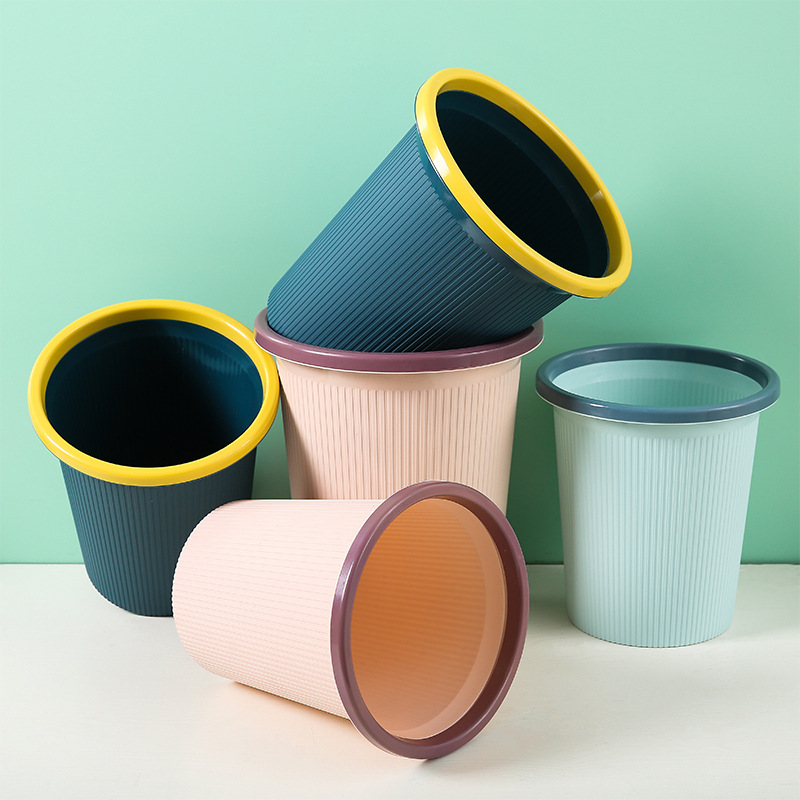 创意简约塑料压圈垃圾桶家用无盖厨房垃圾桶大号垃圾篓分类垃圾桶