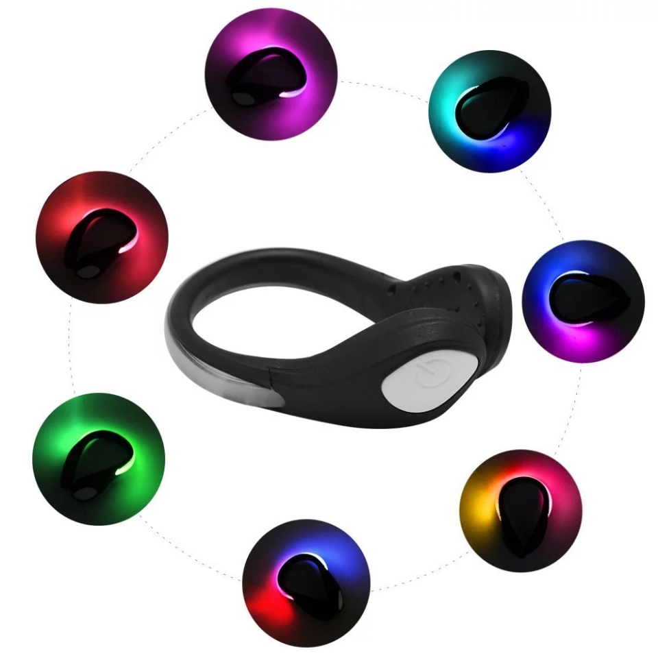 The heel light clip is a sports and outdoor product shoe clip accessory. Customizable rechargeable light shoe clip is available Item Picture