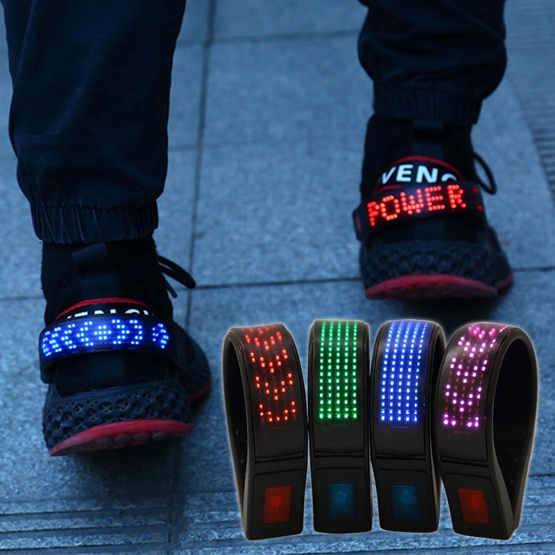 New led magic screen shoes, Amazon wholesale, illuminated shoe clip light, outdoor night running, usb charging shoe clip wholesale full figure