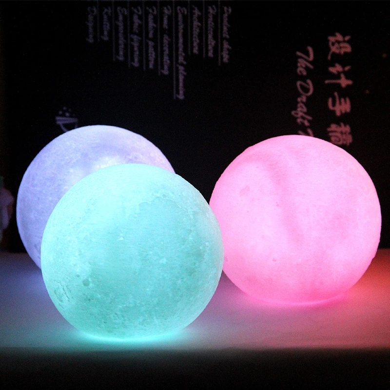 Energy-saving night lights, colored bedside lamps, street stall supplies, vinyl 3D printing, creative LED moon Christmas gifts Specification drawing