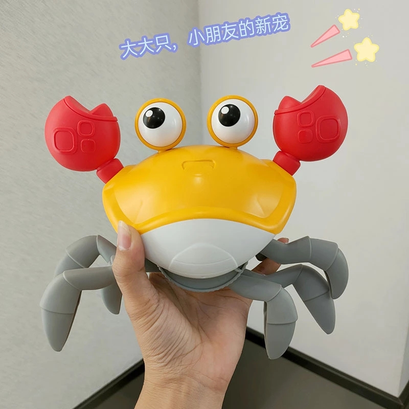 New bestseller, cute and fun big crab, children's water and land winding spring, water play and bath toy full figure