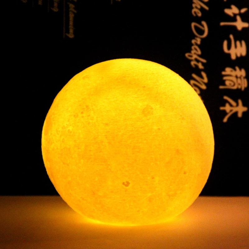 Energy-saving night lights, colored bedside lamps, street stall supplies, vinyl 3D printing, creative LED moon Christmas gifts details Picture