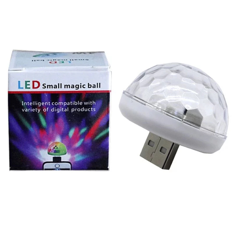 Little Magic Fan, you color light car dj stage light Magic ball factory direct sales, voice-controlled usb Magic ball mobile phone Magic ball rgb Item Picture