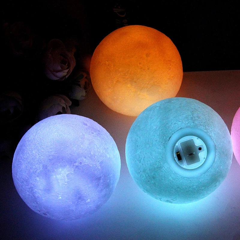 Energy-saving night lights, colored bedside lamps, street stall supplies, vinyl 3D printing, creative LED moon Christmas gifts full figure