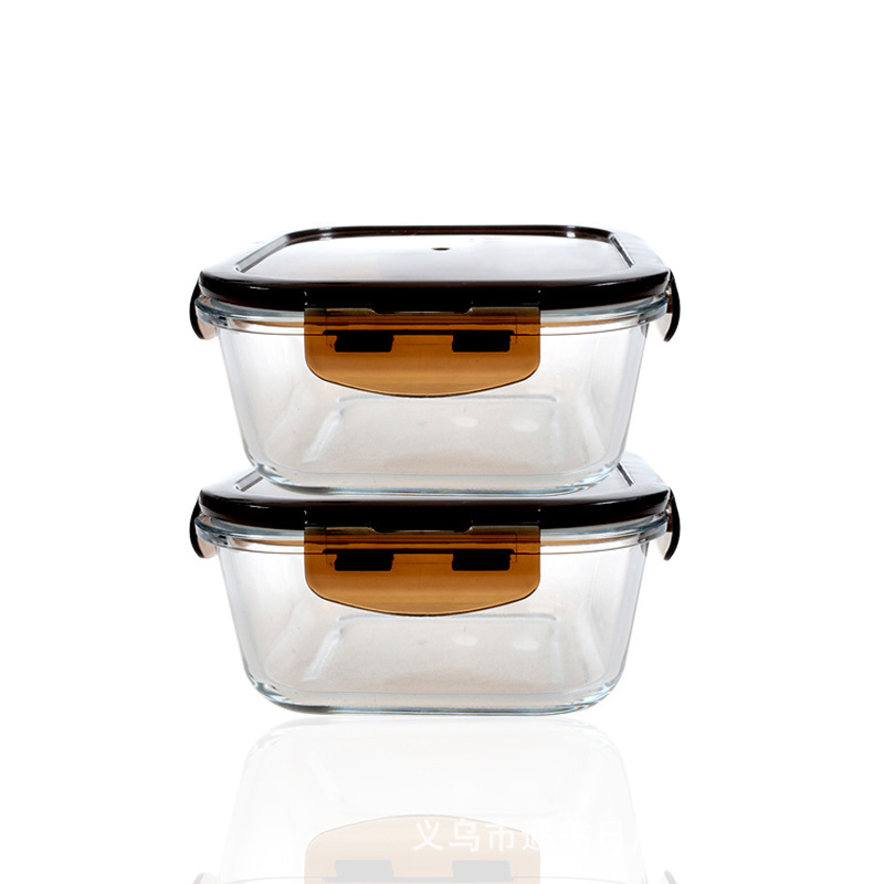 Square heat-resistant glass food storage box, microwave bento box, lunch box for work, sealed bowl, large size, free shipping Application Scenario